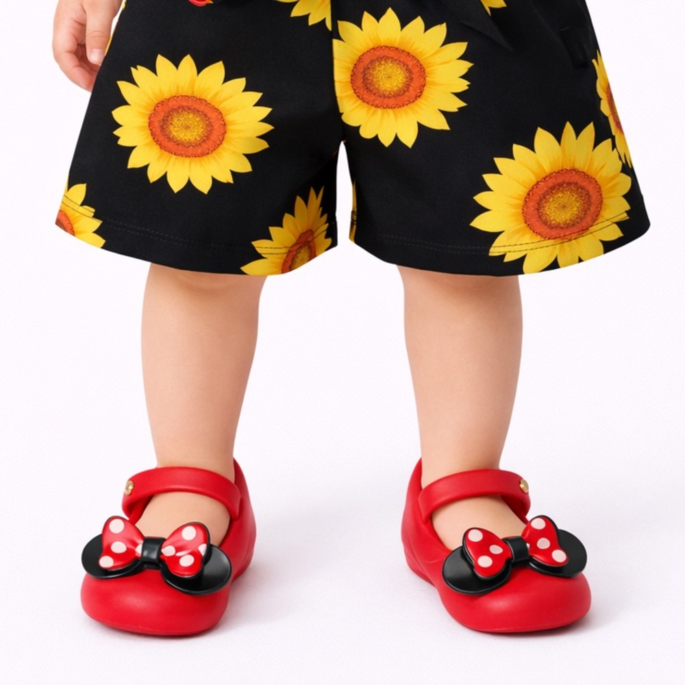 Disney Minnie Mouse Red Jelly Flats Toddler Size 8
